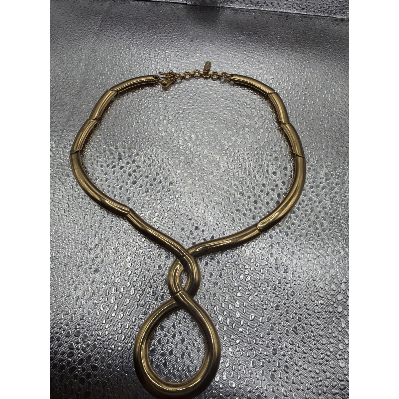Vintage Monet Gold Tone Necklace Estate 1980s Twisted Pendant 65$